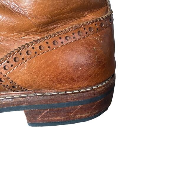 Strivers Row by Hoax Cognac Brown Wingtip leather lace up Boots size 44 - Picture 5 of 11